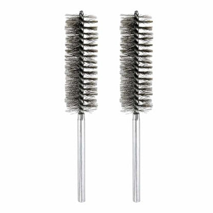 HARFINGTON 2pcs Wire Bore Brush 8 x 1-1/4" 5/16 Inch Shank Stainless Steel Bristles Cleaning Brush for Clean Car Part Tube Kitchen Garage - size: 8 x 1-1/4"