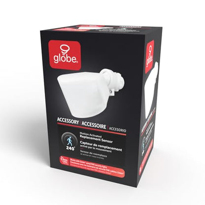 Globe Electric 17000223 240-Degree Wired Motion Activated White Outdoor Flood Light Replacement Sensor - color: White