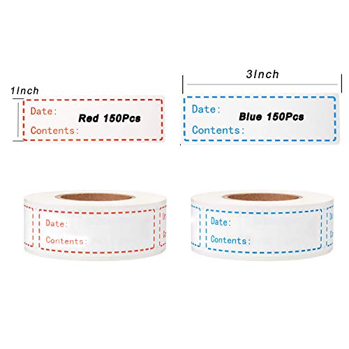 300pcs Removable Freezer Labels, Yoget 1 x 3 Inch Food Labels, Refrigerator Freezer Tape Label Easy Clean Leaves No Residue, 2 Color Label Stickers Roll - style: 1''x3''