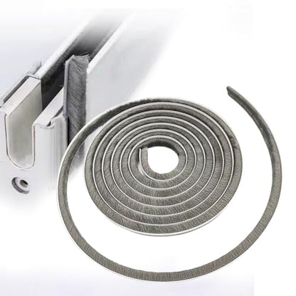 16 Ft (5m) 196 Inch Sliding sash Windows Doors Tape Pile Draught excluder Brush Seal Strip weatherstrip 5mm x 8mm (3/16 5/16 Inch, Gray) - size: 5mm * 8mm