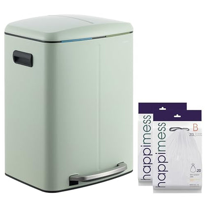happimess Marco 10.6 Gal Double Bucket Step Trash Can, Pistachio Gelato - color: Pistachio Gelato