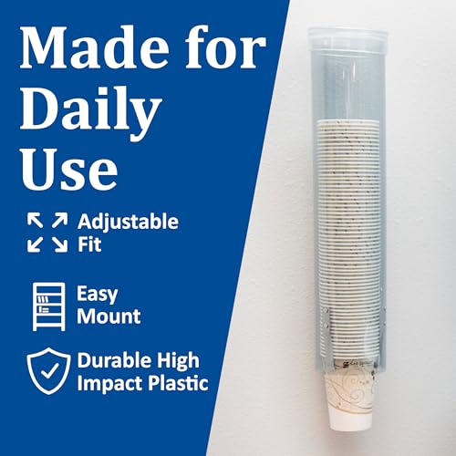 San Jamar Small Pull-Type Wall-Mount Cup Dispenser, 3-5 oz, Blue