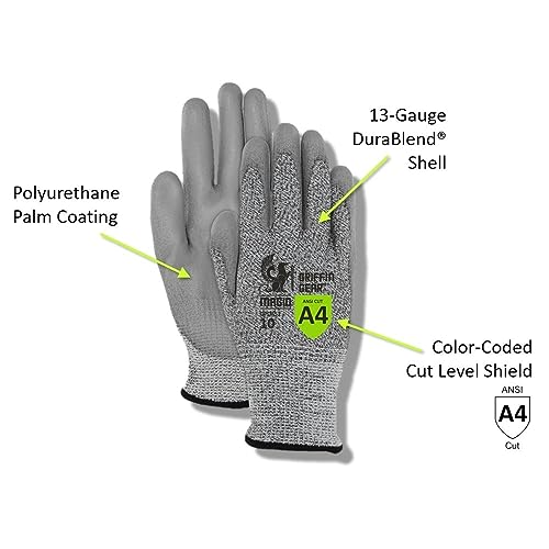 MAGID Griffin Gear ANSI A4 Sandy Nitrile Coated Work Gloves - color: Polyurethane Coating, size: 7/S, style: 12 Pair
