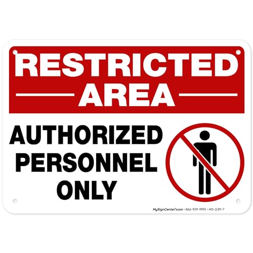 Restricted Area Authorized Personnel Only Sign, 10x7 Inches, 55 mil thick - size: 7x10 Polyethylene