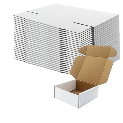5x5x2 inch White Shipping Boxes 25 Pack,Small Gift Boxes,Bulk of Mailers - size: 5''x5''x2''