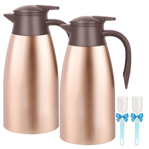 68oz Coffee Carafe Insulated, Coffee Carafe for Keeping Hot, 2 Pack Gold - color: Gold Gold