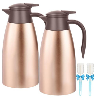 68oz Coffee Carafe Insulated, Coffee Carafe for Keeping Hot, 2 Pack Gold - color: Gold Gold