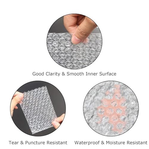 MIVIDE 200 Pack 6x8 Inch Bubble Cushion Wrap Bags for Shipping Packing Small Clear Bubble Out Pouches Double Walled Bubble Cushioning Bags for Moving Storage