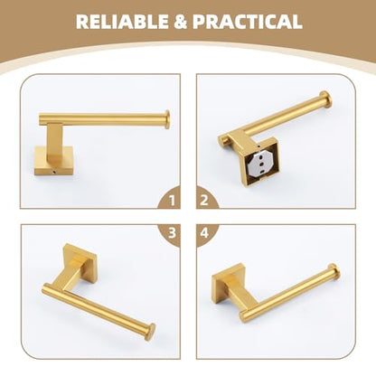 Suyar Brushed Gold Toilet Paper Holder, Bathroom Toilet Paper Roll Holder - color: Brushed Gold