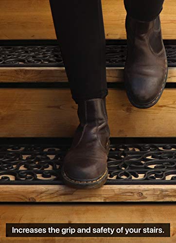 Rubber Stair Treads Non-Slip Outdoor 42”x10” (5-Pack) – Anti-Slip Step Mat - size: 42" X 10", style: Iron