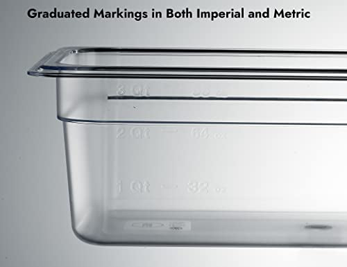 CURTA 6-Pack 1/3 Size 4" Deep NSF Polycarbonate Food Pans | Dishwasher & Freezer Safe Clear Container for Prep Tables, Buffet, Salad Bar, Commercial & Home Kitchen - color: 1/3 Size, size: 4" Deep