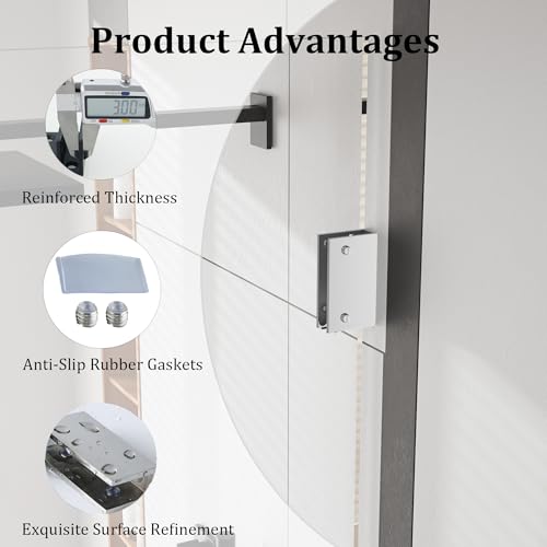 Alise Glass Shelf Brackets, Fits 8–12 mm Glass for Shower Use, 2 Pack - color: Polished Chrome