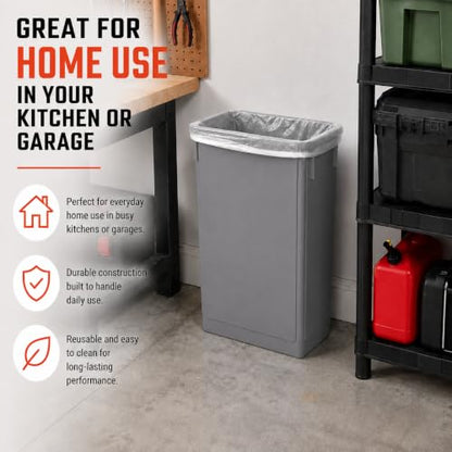 23 Gallon Slim Jim Rectangular Gray Trash Can | 3 Pack - color: Gray