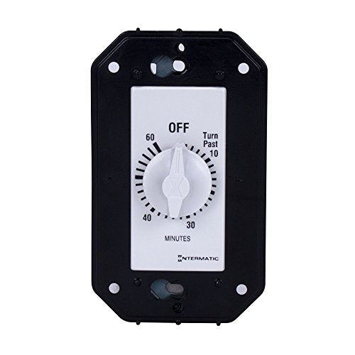Intermatic FD60MWC 60-Minute Spring-Wound In-Wall Countdown Timer Switch for Auto-Off control of Fans and Lights, White - color: White, size: 60-Minute, style: Without Hold on Timer