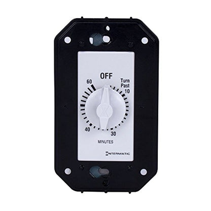 Intermatic FD60MWC 60-Minute Spring-Wound In-Wall Countdown Timer Switch for Auto-Off control of Fans and Lights, White - color: White, size: 60-Minute, style: Without Hold on Timer