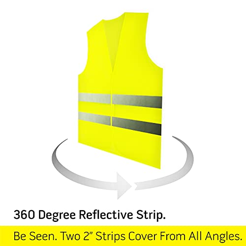 PeerBasics Safety Vests 5 Pack - Yellow Reflective High Visibility, Men Women - color: Yellow, size: 5