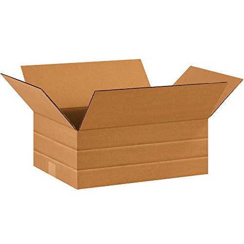 Tape Logic TLMD16126 Multi-Depth Corrugated Boxes, 16" x 12" x 6", Kraft (Pack of 25) - size: 16 x 12 x 6"