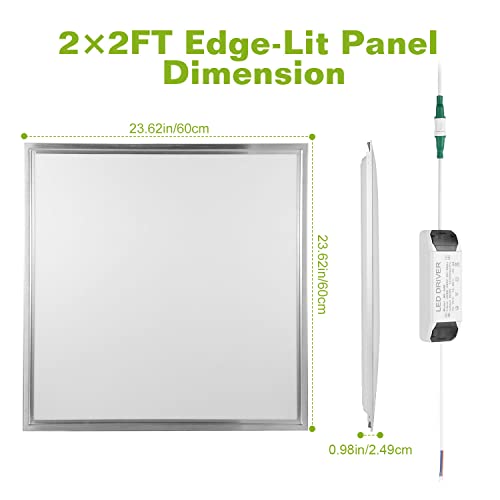 2x2FT LED Flat Panel Light, 48W White LED Drop Ceiling Light Fixtures, 4800LM/7000K Dust-Proof LED Troffer Light Lay in Fixture for Office (2Pcs) - color: 2Pcs