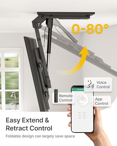 monTEK Motorized Ceiling TV Mount with Remote for 37-75 Inch TVs - size: 37-75 inch