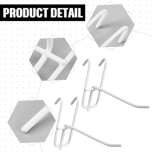 Moxweyeni 25 Pack Grid Wall Hooks, 4 Inch White Gridwall Hanger - color: White, size: 4 Inch