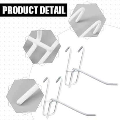 Moxweyeni 25 Pack Grid Wall Hooks, 6 Inch White Gridwall Hanger - color: White, size: 6 Inch