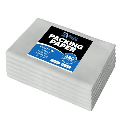 Packing Paper Sheets for Moving | 480 Sheets | 27" x 17" | 15lb | Made in USA | Newsprint Paper | Must Have in Your Moving Supplies - size: 27" x 17" (480 Sheets)