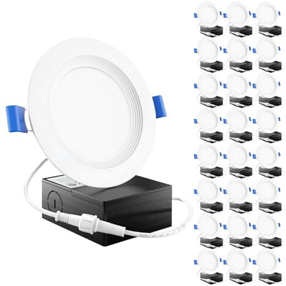 Sunco 24 Pack 4 Inch Canless LED Recessed Light, 10W, 3000K Warm White