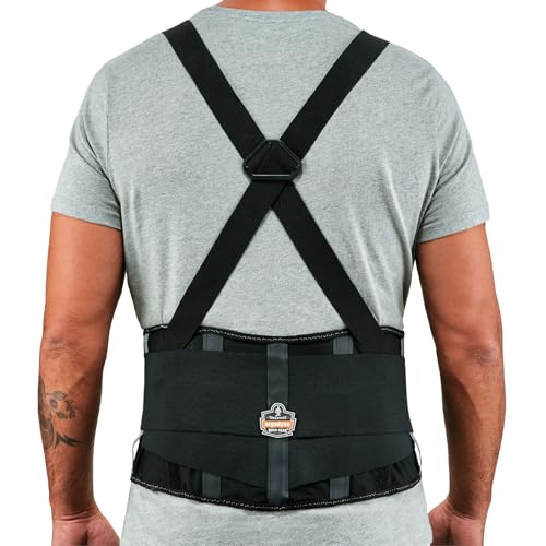 Ergodyne ProFlex 2000SF Back Support Brace, 8.5" Spandex, V-Shape Design and Patented Stays for Added Support, Medium,Black - size: 11283