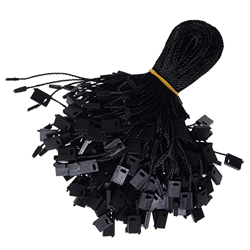 3000Pcs Hang Tag String, 7 Inch Black Nylon Snap Lock Pin Loop Plastic Tag Fastener Hook Ties Clothing Price Tag Rope - color: Black
