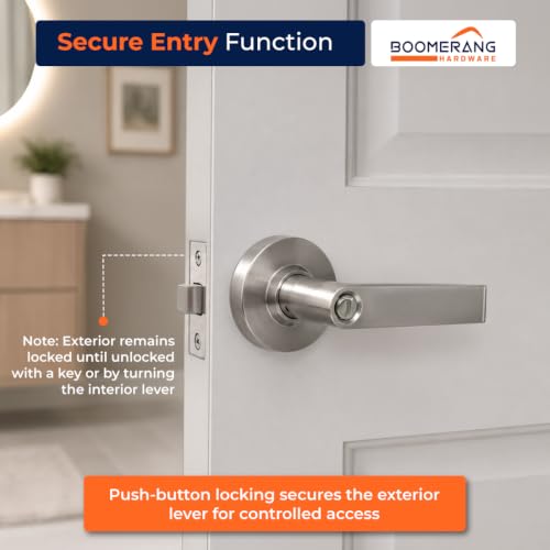 Boomerang Heavy-Duty Entry with Clutch Function Commercial Lever Door Lock - color: Satin Chrome (US26D), style: Entrance w/ Clutch