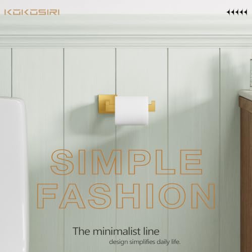 KOKOSIRI Gold Toilet Paper Holder Toilet Roll Holder for Bathroom Kitchen Washroom T-304 Stainless Steel Wall Mounted, 2 Pack, B2003BG-P2 - color: Brushed Gold, size: Without Shelf(2 Pack)