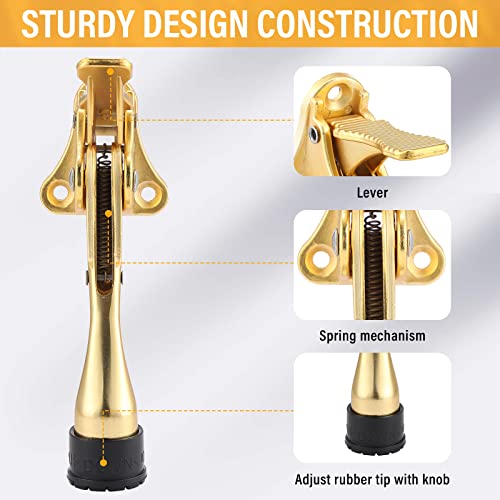 Chumia Heavy Duty Kick Down Door Stopper Metal Doorstop, Gold, 12 Pcs - color: Gold