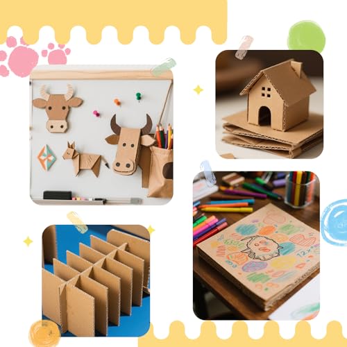 100 Pack 8x10 Inch Flat Corrugated Cardboard Sheets - 0.07 Inch Thick Square Thin Cardboard Padding Inserts for Crafts, Mailers, Box Dividers, Drawing & DIY Projects - size: 8" x 10"