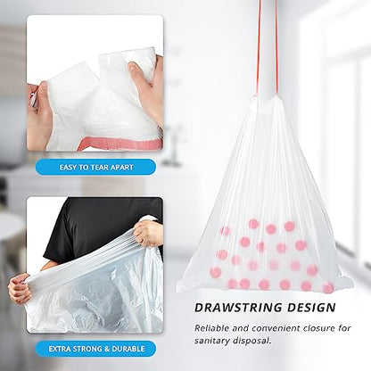 15 Gallon Drawstring Trash Bags, 80 Count, White - size: 1 Count (Pack of 80)
