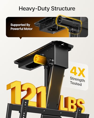 monTEK Motorized Ceiling TV Mount for 32-75 Inch TVs, Holds up to 121 lb - size: 32-75 Inch