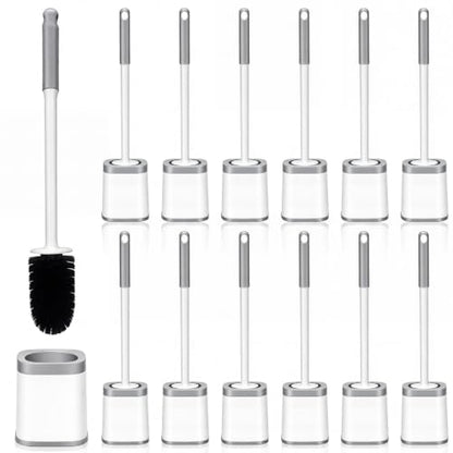 12 Set 17.72" Toilet Brush and Holder Bulk for Bathroom