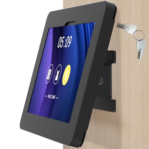 Tablet Wall Mount Compatible with Samsung Galaxy Tab A8, Anti-Theft with Lock, Tiltable Wall Mount - color: Black