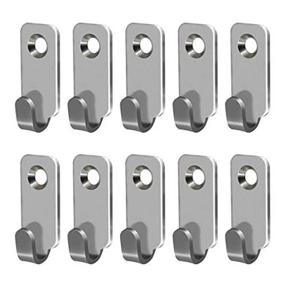 10pcs Heavy Duty Hanger 304 Stainless Steel Wall Mounted Mini J Hook for Mirror Picture Frames Hanging Wire/D Rings/Keyhole Hangers - style: J Shaped Hanger (10pcs)