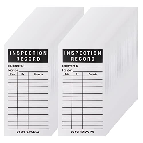 Lionshop Adhesive Inspection Record Labels, Safety Inspection Tag for Accident Prevention, Equipment, Maintenance, Quality Control, Self Adhesive Stickers, Black, 5"x 3", Pack of 200 - size: 200PACK