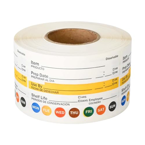 LLIKED 500 Dissolvable Food Labels 2"x3" for Food Rotation