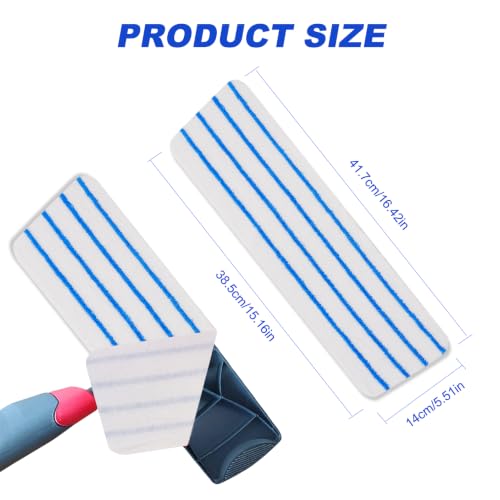 Replacement Disposable Mop Pad for Rubbermaid Reveal Spray Mop - 30 Pack Wet & Dry Floor Cleaning Refills Fit for Any Reveal Flat Cleaning System 16.5" (30 Pack) - color: 16.5 Inch-30pack-blue&white-disposable