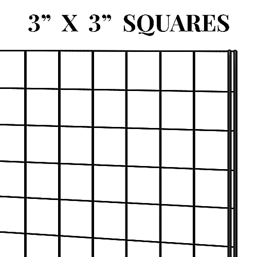 Blulu 4 Pcs Commercial Grade Gridwall Panels 2' x 6' Sturdy Metal Panel Good Metal Grid for Any Retail Display, Black