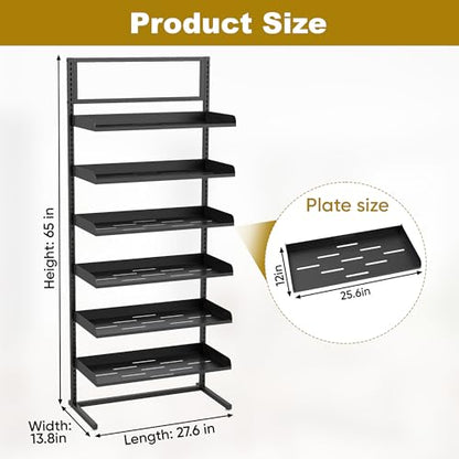 6 Tier Large Hat Rack Stand, Freestanding Adjustable Hat Display Stand