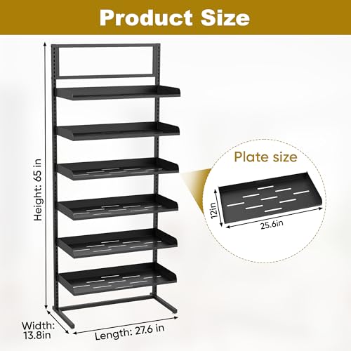 6 Tier Large Hat Rack Stand, Freestanding Adjustable Hat Display Stand