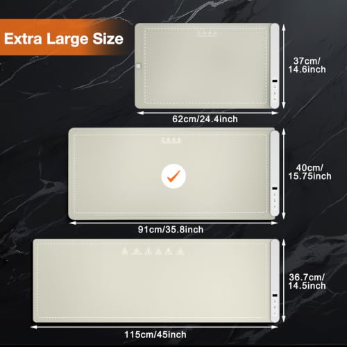 FYY Extra Large Warming Mat for Food, Rapid and Full Surface Heating Khaki - color: Khaki, size: XX Large Size: 36"x16"