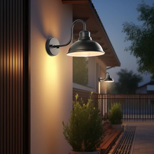 12" Barn Lights Outdoor Gooseneck Large Exterior Lighting Fixtures - size: 11.75*9.5*16 inches