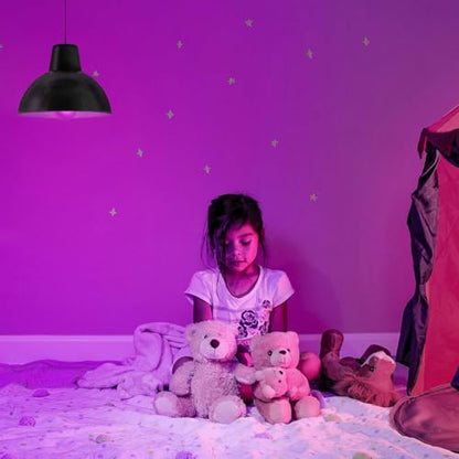 LEDVANCE Sylvania LED Purple Glass Filament A19 Light Bulb, Dimmable, Efficient 4.5W, E26 Medium Base, 1 Pack - color: Purple, size: 1 Count (Pack of 1)