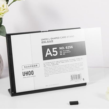 ABS Plastic Sign Holder (Horizontal Black A6 148×105mm/5.83×4.13 inches)