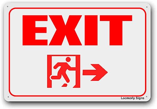 Aluminum Exit Sign, 12x16 Inch, Safety Sign for Indoor or Outdoor Use - color: Sign02, size: 12"x16"