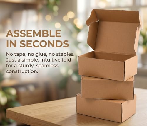 Cedilis 25 Pack 9x6x4 Inches Shipping Boxes, Small Corrugated Cardboard Box, Brown Cardboard Mailing Boxes, Thick Corrugated Mailer Boxes for Shipping Packing Small Business, Recyclable - size: 9x6x4 Inches